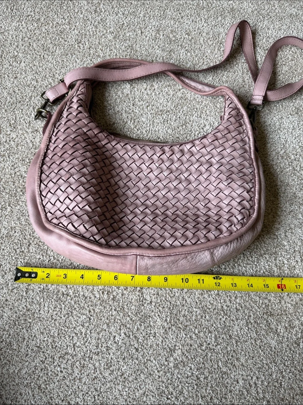 Sundance Made in Italy Dusty Rose Bag with Crossbody Strap
